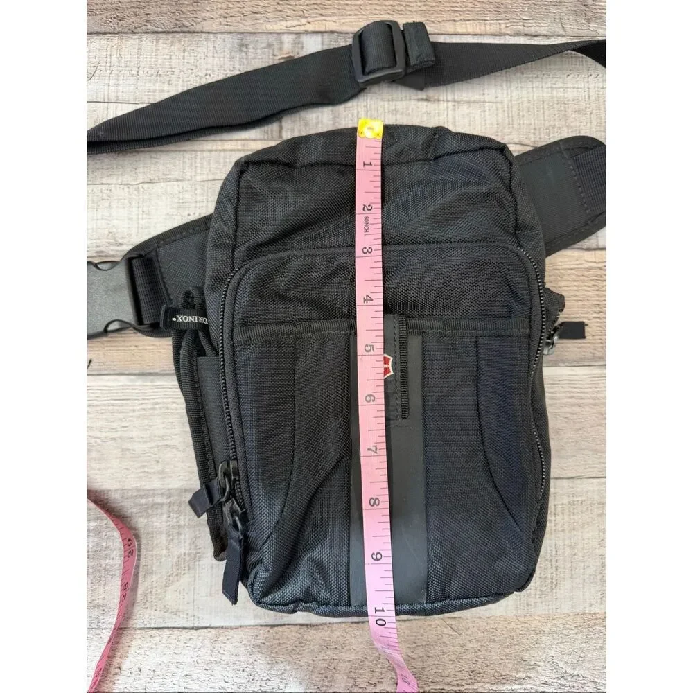 Victorinox Swiss Army Nylon Shoulder Bag Black Utility Outdoor Camping Fishing